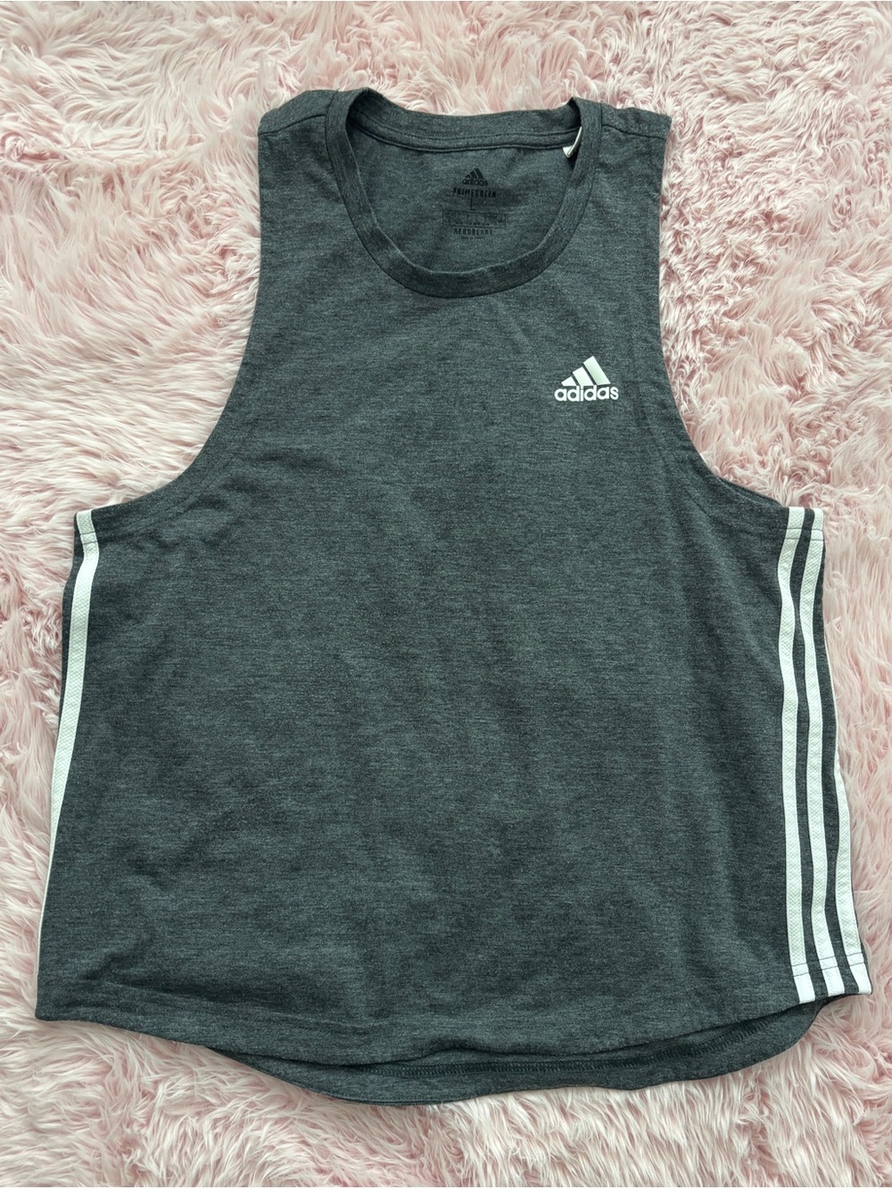 Adidas Athletic Tank with White Stripes